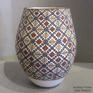 Geometric design on a polychrome jar