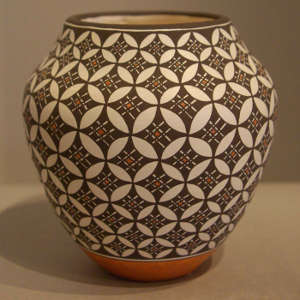 Geometric design on a polychrome jar