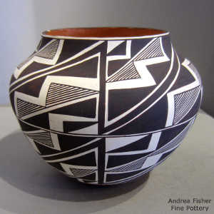 Kiva step and geometric design on a polychrome jar