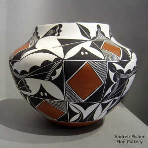 Geometric design on a polychrome jar