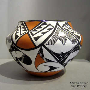 Geometric design on a polychrome jar