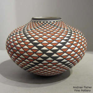 Geometric design on a polychrome jar