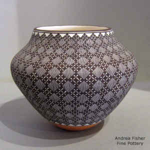 Geometric design on a polychrome jar