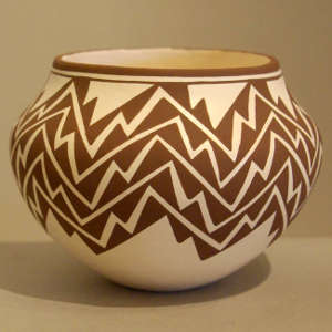 Lightning design on a black and white jar