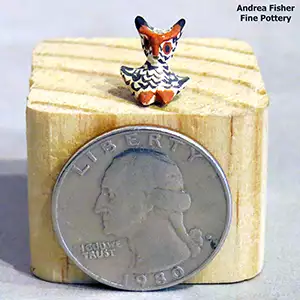 Miniature polychrome owl figure