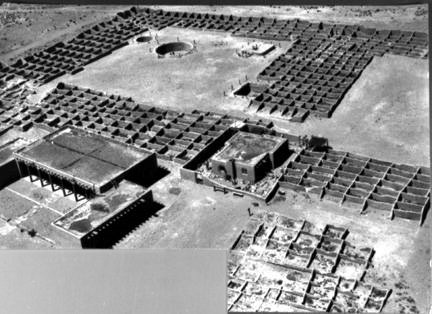 The foundations of the pueblo at Kuaua as they looked in 1940