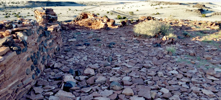 The ground inside the walls of the Citadel ruin is littered with the small sandstones that made up the walls