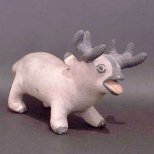 Polychrome deer figure