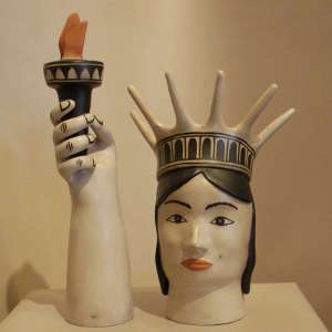 Three pieces to a Statue of Liberty figure