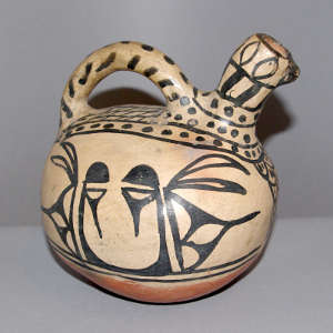 Polychrome bird pitcher