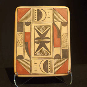 Shard geometric design on a polychrome tile