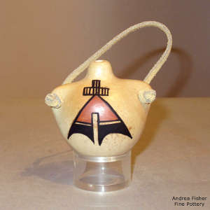 Eagletail design on a miniature polychrome canteen