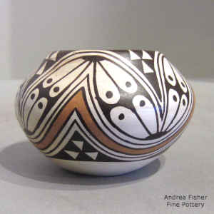 Geometric design on a miniature polychrome jar