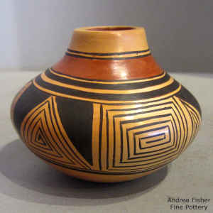 Geometric design on a polychrome jar