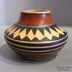 Geometric design on a polychrome jar
