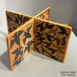 Bird design on polychrome interlocking tiles