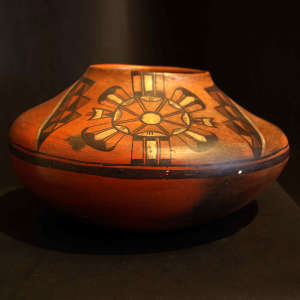 Geometric design on a polychrome jar