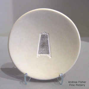 Sterling silver Shifting Sands design inlaid in a white plate