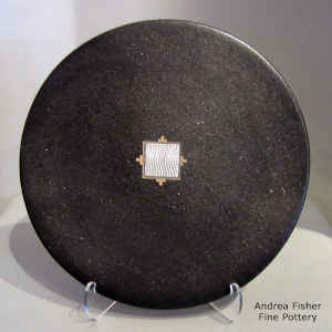 Sterling silver Shifting Sands design inlaid in a micaceous black plate