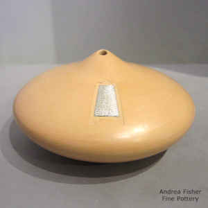 Yellow seed pot with an organic opening and a Sterling silver Shifting Sands design inlay