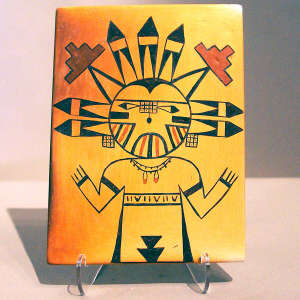 Katsina design on a polychrome tile