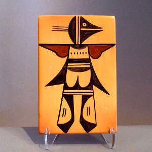 Thunderbird design on a polychrome tile