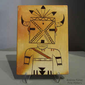 Katsina design on a polychrome tile