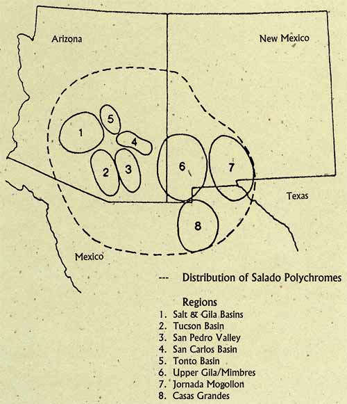Map of the distribution of Salado Polychromes
