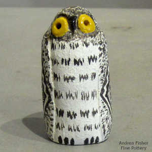 Fine line and kiva step design on an owl figure