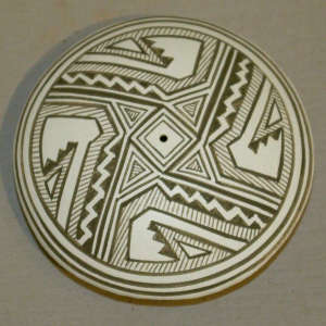 Geometric design on a black and white seedpot