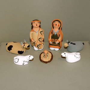 7 pieces in a Nativity set