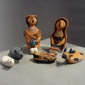 Six piece polychrome nacimiento