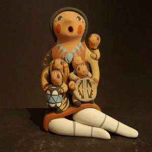 Five children on a grandmother storyteller