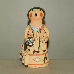 Three children on a grandmother storyteller