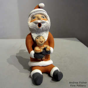 One child on a Santa Claus storyteller