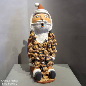 Nineteen children on a Santa Claus storyteller