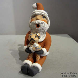 A dog on a Santa Claus storyteller