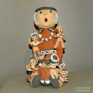 5 children, a cat and a dog on a grandfather storyteller