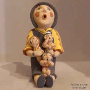 3 children on a grandmother storyteller