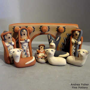 9 pieces in a nativity set