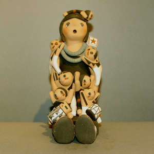 Seven children on a grandmother storyteller