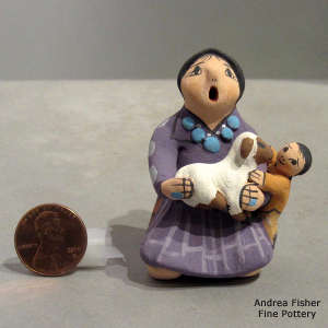 1 child and a lamb on a grandmother storyteller