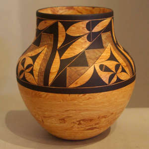 Geometric design on a Mixed clay pot