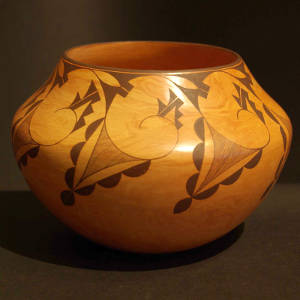 Cloud, fine line and geometric design on a Mixed clay bowl