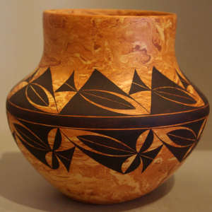 Geometric design on a Mixed clay pot