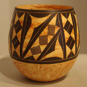 Geometric design on a Mixed clay pot