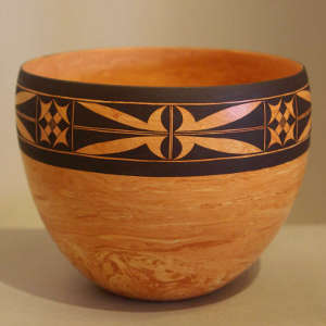 Geometric design on a Mixed clay bowl
