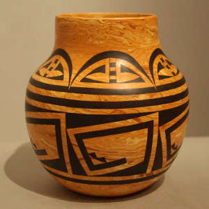 Geometric design on a Mixed clay jar