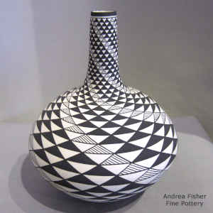 Spiral mesa design on a tall neck jar