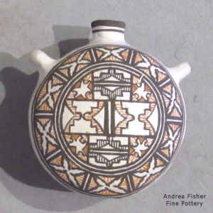 Geometric design on a miniature polychrome canteen